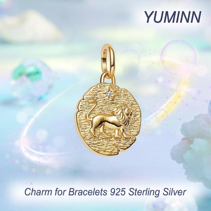 YUMINN سحر فضة استرلينية 925 للأساور، سحر الحب والقلب، خرز متدلي من زهور الكرز، مجوهرات للنساء - Image 1